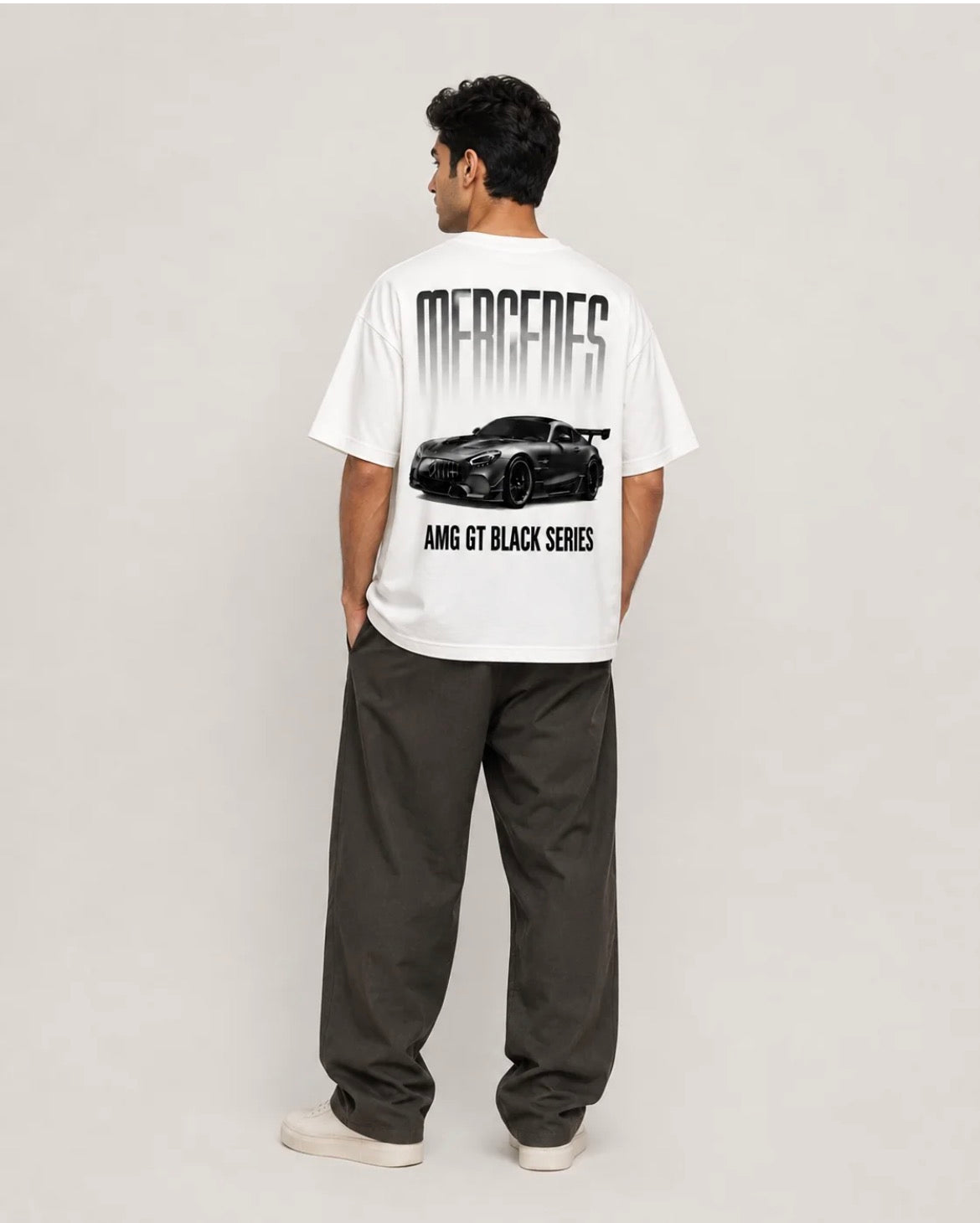 Mercedes AMG GT Graphic Oversized T-Shirt – White