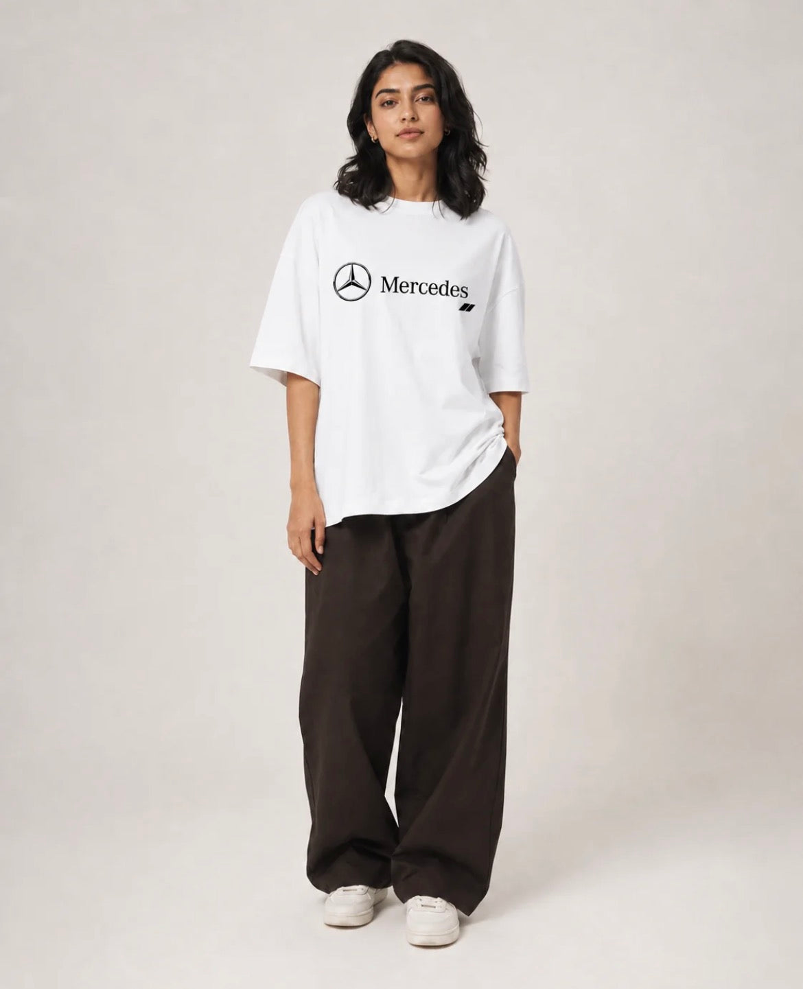 Mercedes AMG GT Graphic Oversized T-Shirt – White