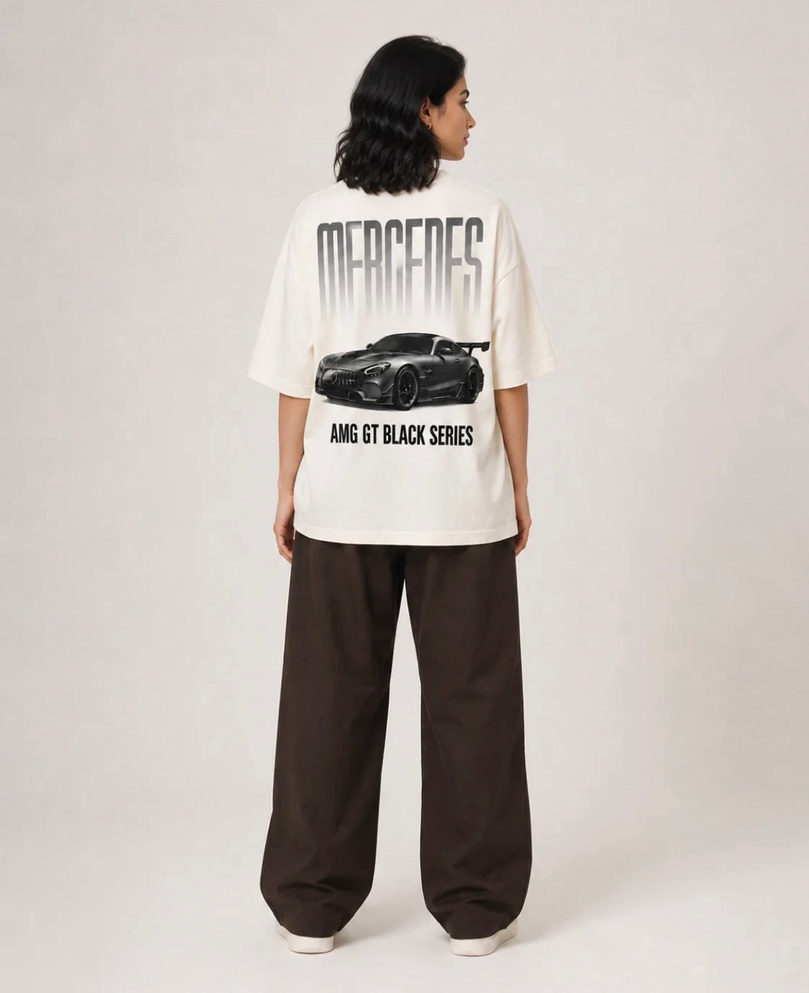 Mercedes AMG GT Graphic Oversized T-Shirt – White