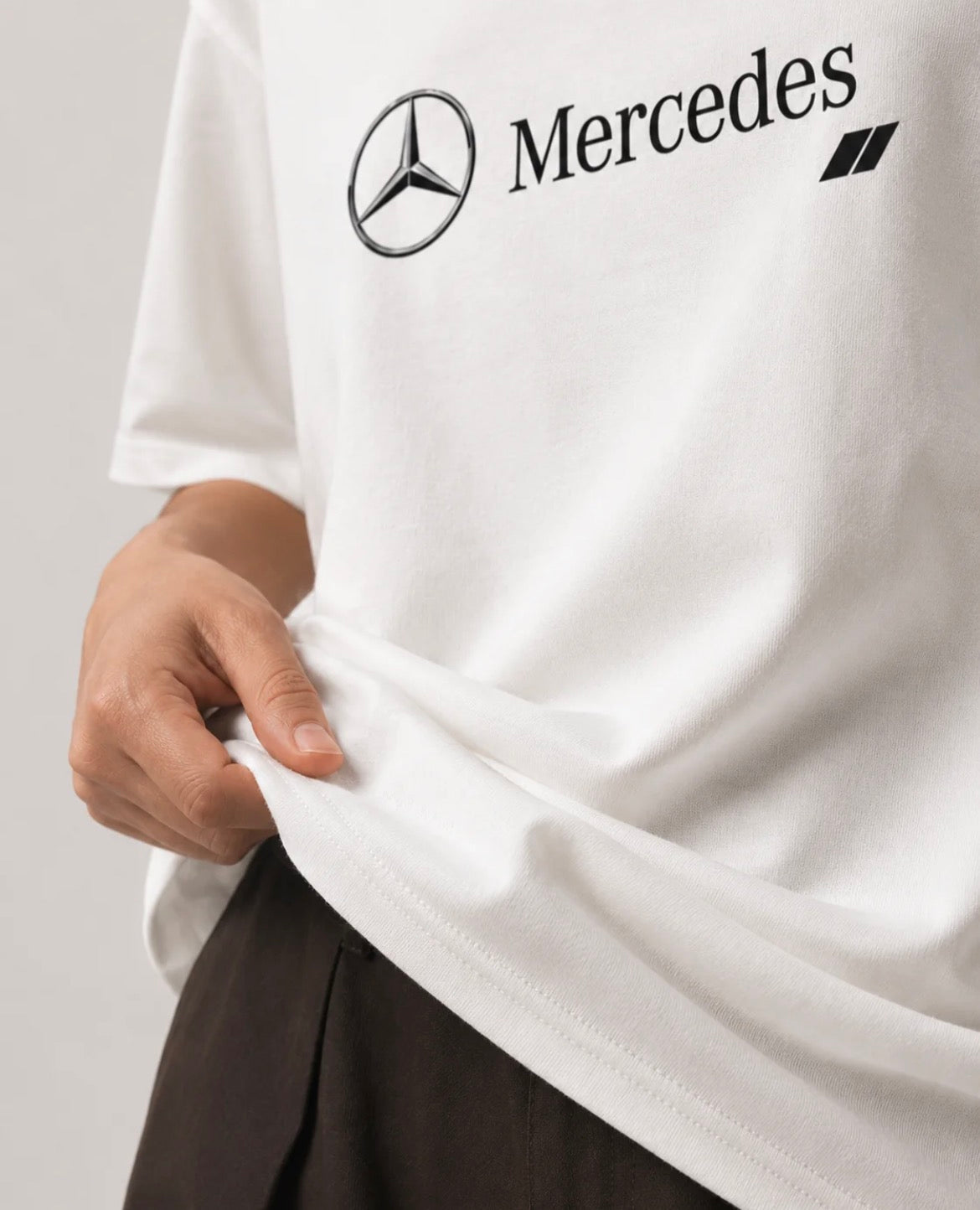 Mercedes AMG GT Graphic Oversized T-Shirt – White