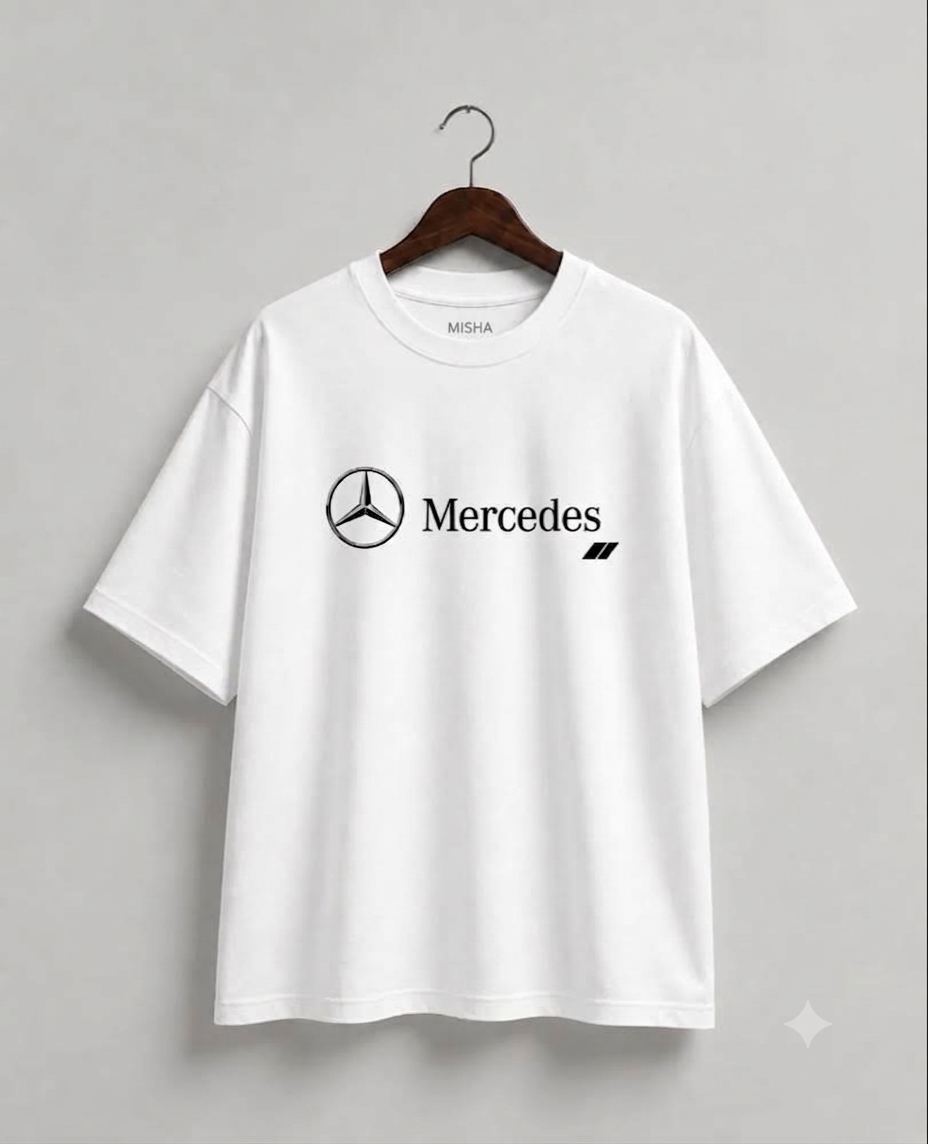 Mercedes AMG GT Graphic Oversized T-Shirt – White